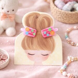 Pink Popsicle Hair Clips for Kids